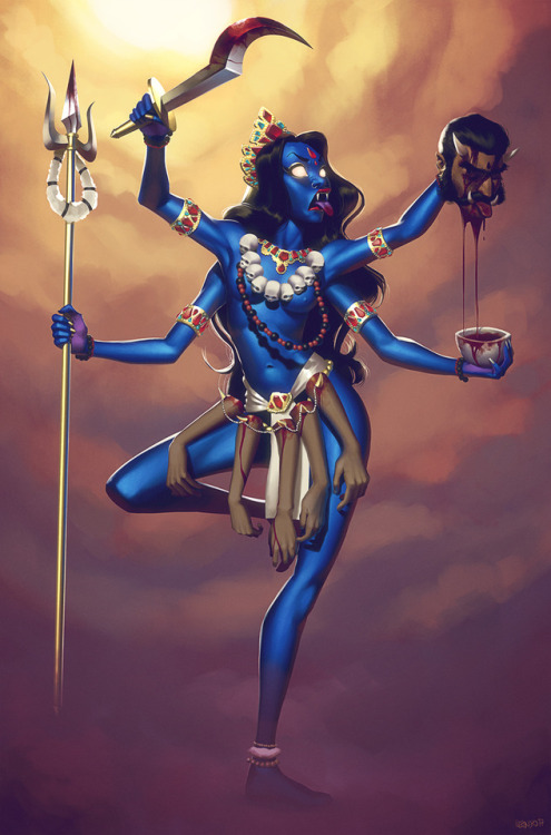 This my entry for this month’s Character Design Challenge. I depicted the goddess Kali after b