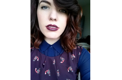 theladyofriverrun:Date night with Shawna aka an occasion for a fox dress and purple lippy. 