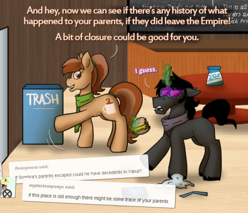 ask-king-sombra:  Sombra, get back into that trash can where you BELONG  XD! Cue Spongebob reference here >w<