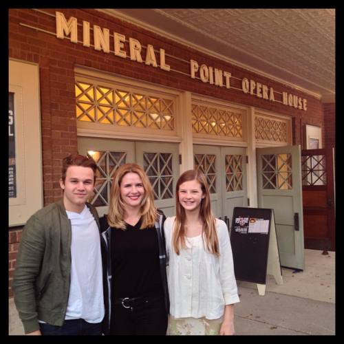 Arriving at the #mineralpointoperahouse last night with actor Gavin MacIntosh and writer/director An