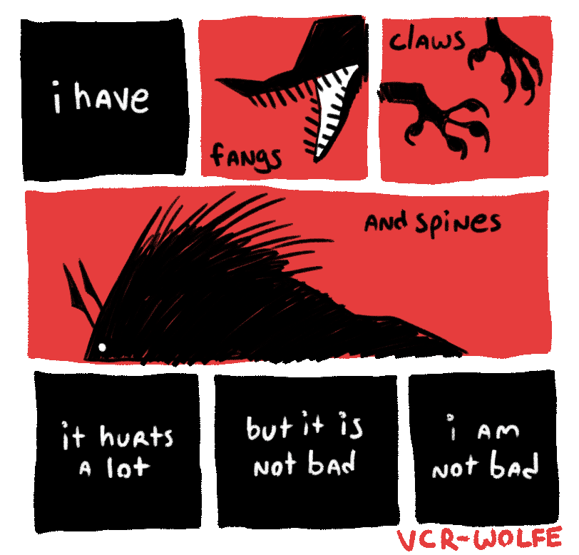 vcr-wolfe:  a reminder to myselfi am borderlinebut i am not badi am a good dog