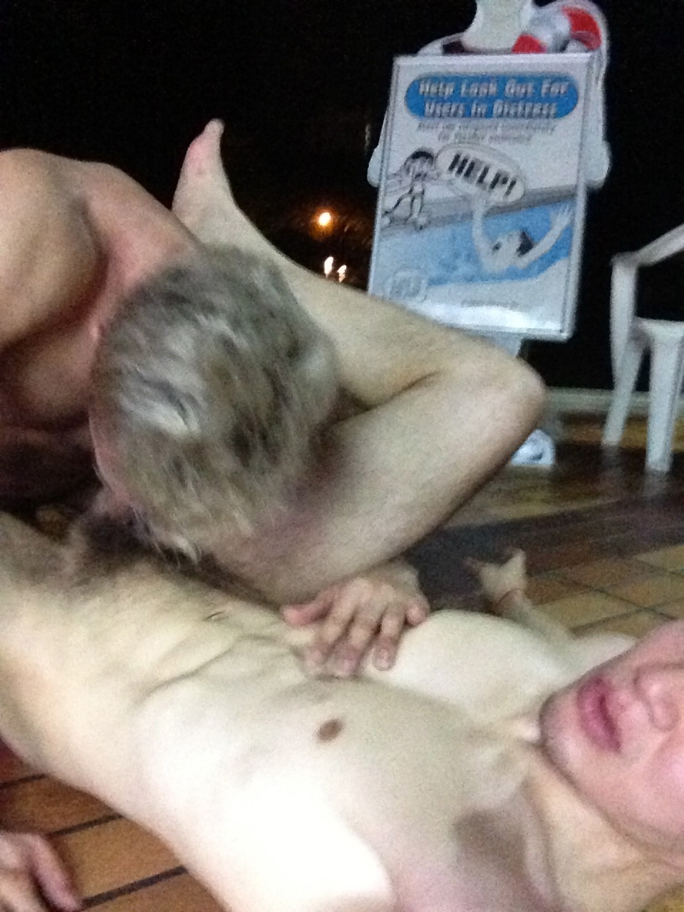 athleticpisspig:  pissing on a muscle dude next to public swimming pool 