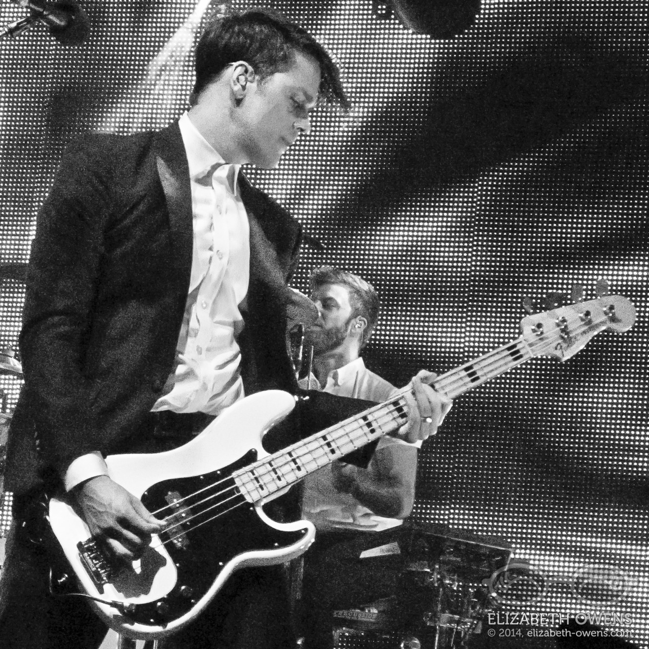 Photo of the Day: Dallon Weekes (former bassist) and Dan Pawlovich of Panic! at the Disco (The Gospel Tour) — MECU Pavilion (formerly Pier Six Pavilion) — August 10th, 2014