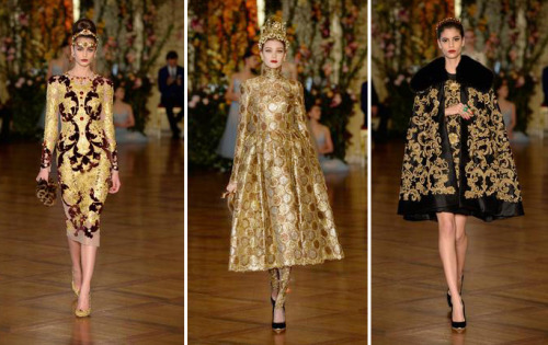 runwayandbeauty:Dolce & Gabbana’s Diamond-Spiked Alta Moda in Milan.