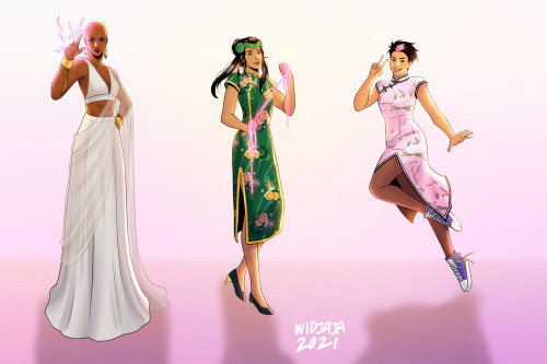 eileenwdj: Asian DC Women1st image(left to right) Talia, Lady Shiva, Cassandra Cain2nd image(left to