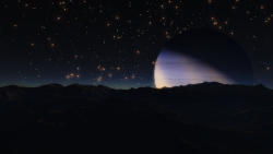 Testtubespace:  I Love The Look Of A Gas Giant Rising Over One Of Its Moons. Almost