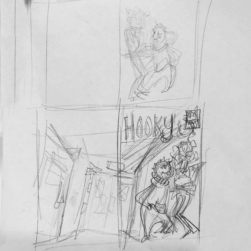 pencil sketches of Hooky cover