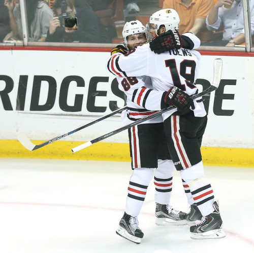 allthebros:nhlblackhawks: years ago today, Patrick Kane and Jonathan Toews took the ice in their fir