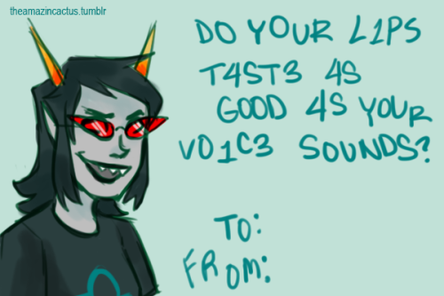 theamazincactus:   Haha more valentines!! These took FOREVER Feel free to send these to people, but please do not crop out my signature! Thanks~ Beta Kids 