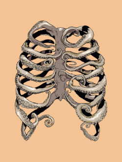 ex0skeletal:  (via Your Rib is an Octopus Art Print by Huebucket | Society6) 