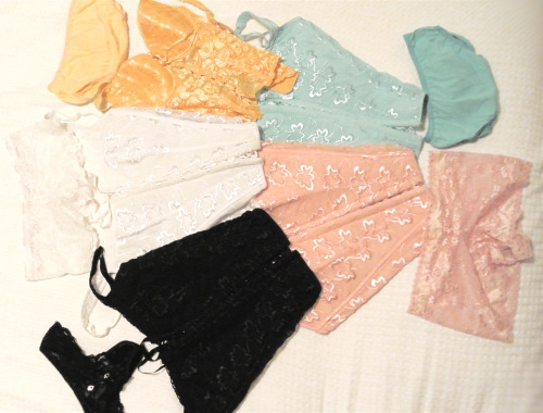 For tourmalineyes, who asked for photos of my lingerie collection. Here&rsquo;s the stuff I&