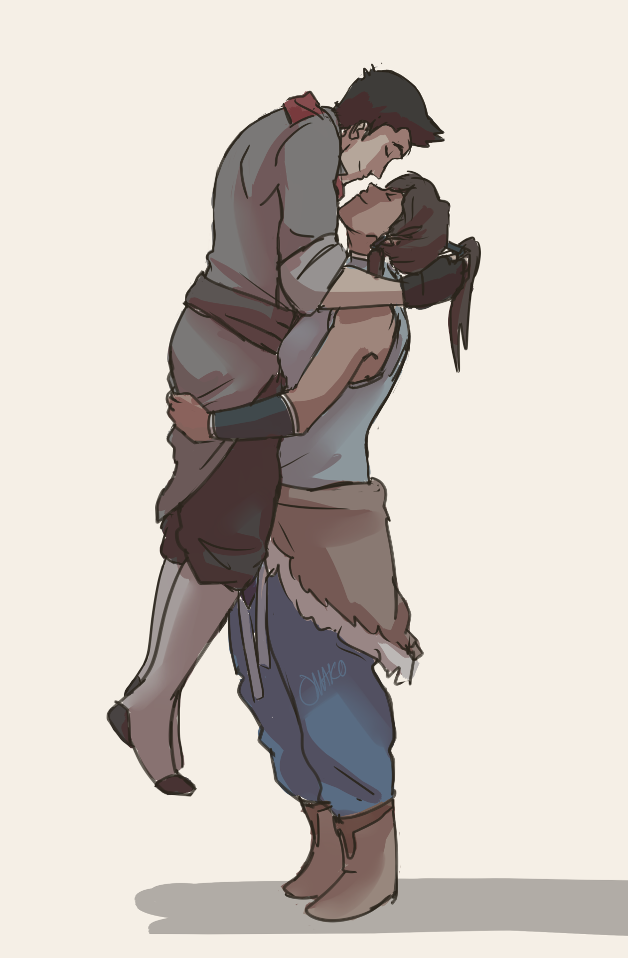 omako:  Cleaned up that Makorra i doodled for Ayesha! I think this is the Makorra