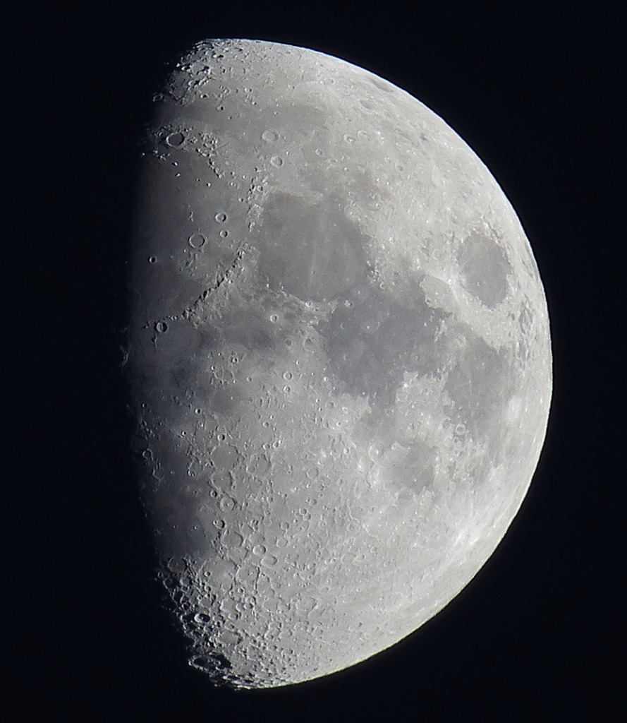 spaceexp:  Waxing Gibbous, 66% of the Early Evening Moon is Illuminated taken on
