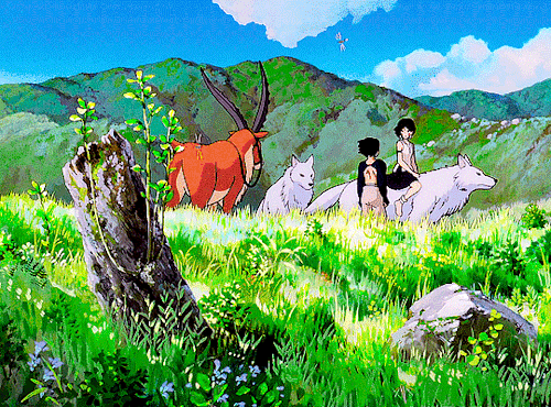 dailyanimatedgifs:The Forest Spirit gives life and takes life away. Life and death