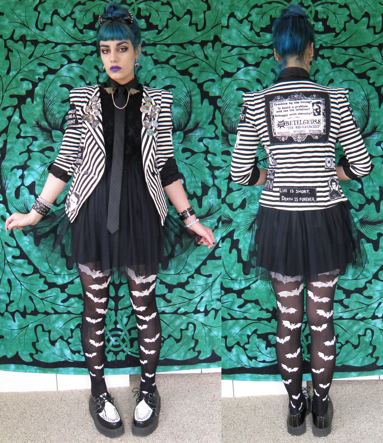 thegothicalice:  Ties and dresses go surprisingly well together. Jacket from Forever