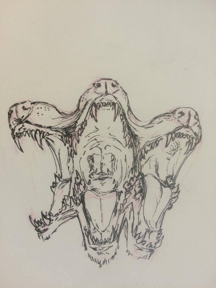 zanleyangelspit:  Cerberus, hell hound guardian of the underworld. 