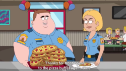 stevita:  WHAT IS THIS FROM   It&rsquo;s from Paradise PD, unfortunately as far as reducing characters to unlikable stereotypes it&rsquo;s even worse than Family Guy