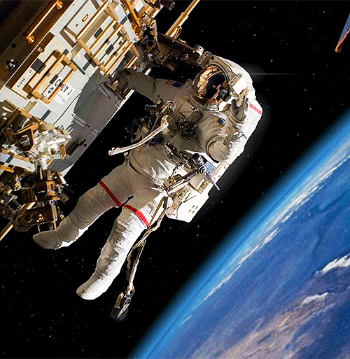 mostbeautifulgifs:  Astronaut in space (cinemagraph) Find more daily cinemagraphs