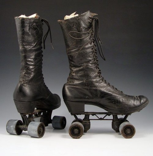 shuliee: officialputin: ughgodwhatever: walzerjahrhundert: Victorian High Top Roller Skates For the 
