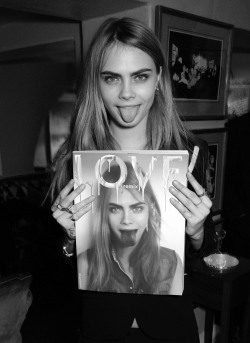 senyahearts:  Cara Delevingne - Love Magazine: Special Editions Launch Dinner Party. (17/02/2014)  