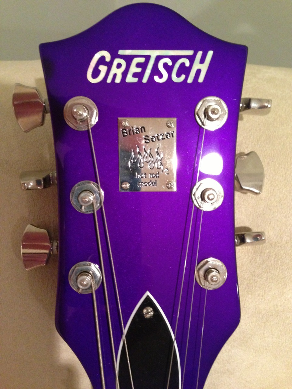 pauly70:  Gretsch Brian Setzer Hot Rod in purple. This is one sweet guitar. 