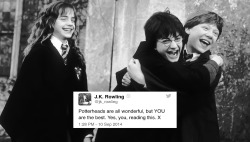 harrypottergif:  Harry Potter + J.K. Rowling’s tweets 