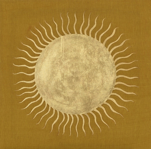 thatsbutterbaby: Elisabeth Deane - Keralan Sun, 2019.   Gold leaf on handloom cloth (khadi) sourced 