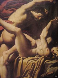 Cain Killing Abel.   Lionello Spada. Italian. 1576-1622. Oil On Canvas.  