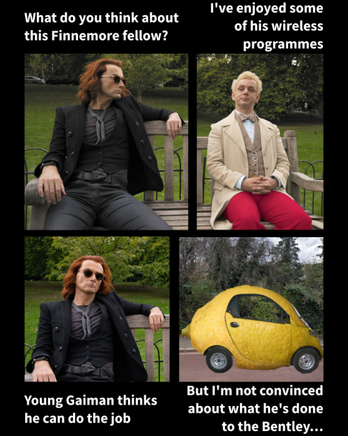 neil-gaiman:thegreatgonzo42: Four panel photo story.David Tennant as Crowley “What do you