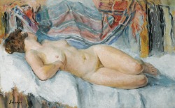 transistoradio:  Henri Lebasque (1865-1937), Reclining Nude (1905), oil on paper laid down on canvas, 73 x 46 cm. Via Sotheby’s.