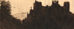 blackpaint20:  The Ruins of Framlingham Castle (c. 1861-1879 - Etching) - Edwin Edwards  