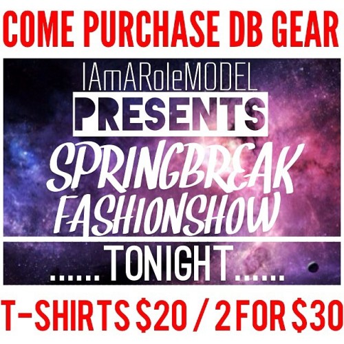 Come out to Purchase DB Gear (1)$20 & (2)$30 @I_am_a_RoleModel Fashion Show TONIGHT starting at 6pm. 6825 Norwhitch Drive, Philadelphia PA