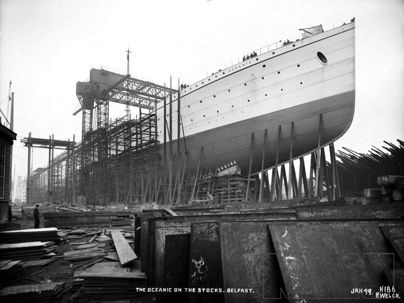 White Star’s Oceanic awaiting launch.
Source: (X)