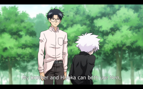 The meeting of these two characters is really interesting, because Killua is probably the most offha
