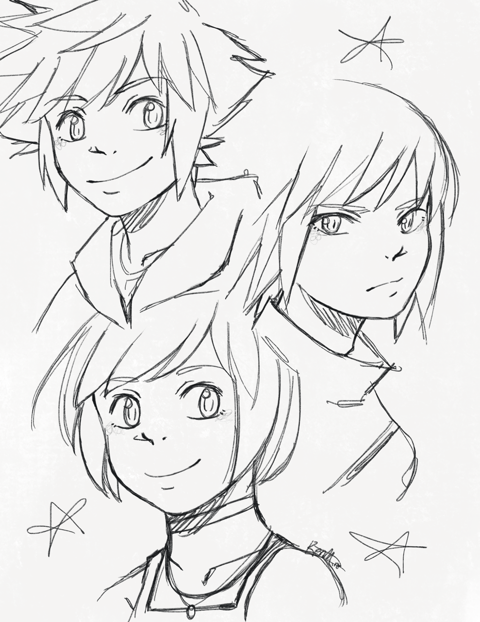 kenzichi:  Challenge: drawing characters w/o a reference. I draw Sora enough, but