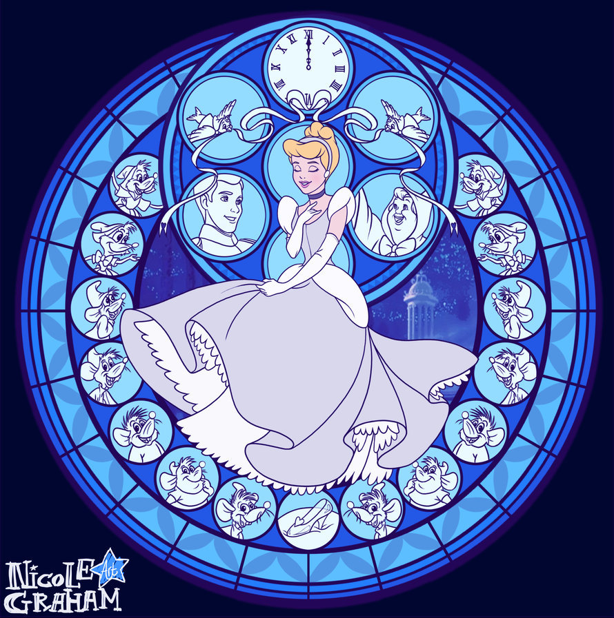 emrys90:  tittykaybee:  Kingdom Hearts Stained Glass FanArt: Disney Princess Collection