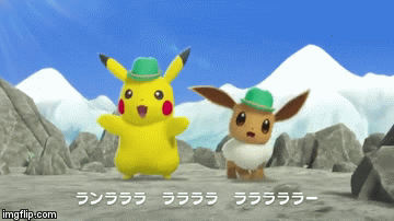 Let's have a little fun, shall we? — Dancing Pikachu and Eevee.