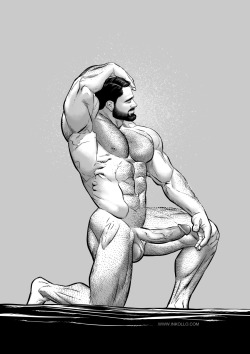 cocksaddict:  gravity-falls-hunks:  inkollo:  Bodybuilder Samson (from “Big Is Better”) posing naked on stage. Source: INKOLLO  im a big fan of @inkollo‘s Big is Better, and a horny slut towards Samson. I buy each new chapter from his site every