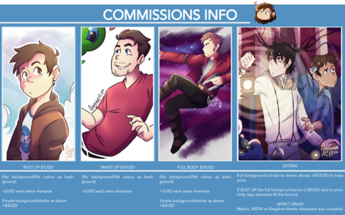 Commissions Opened!!
I’ll be opening 5 slots this season!
Mail me at aileenarip@gmail.com or dm me if you have any questions!
Only Paypal accepted since I’m not from the US
Payment will be half and half (half before I start and the other half once I...