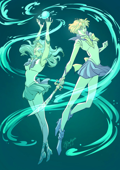 anticia-art: Winners of the Monthly Fanart Vote: Haruka &amp; MichiruIt was nostalgic. :3 But so