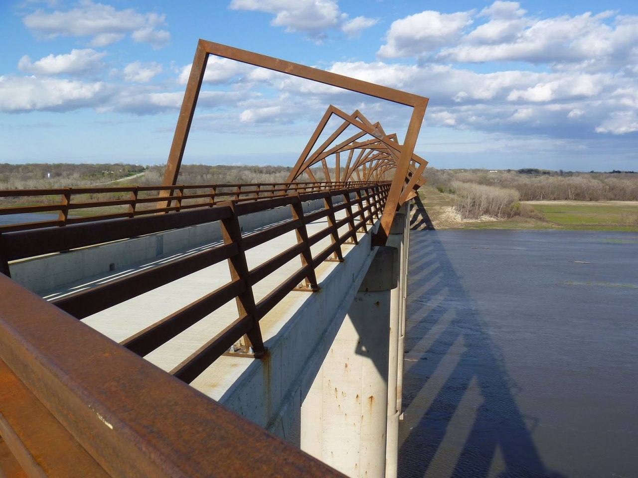 ombuarchitecture:Iowa High Trestle Bridge Spanning between the two rural communities