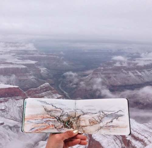 low-light-assembly:  jedavu:    Art Teacher Paints Watercolor Landscapes Using Water Found at Her Destinations  Hannah Jesus Koh does not bring ordinary tap water with her when she creates watercolor paintings of her stunning surroundings. Using liquid