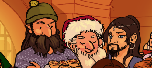 hattedhedgehog: Hobbity holidays everyone! Here’s my christmas card design for this year &