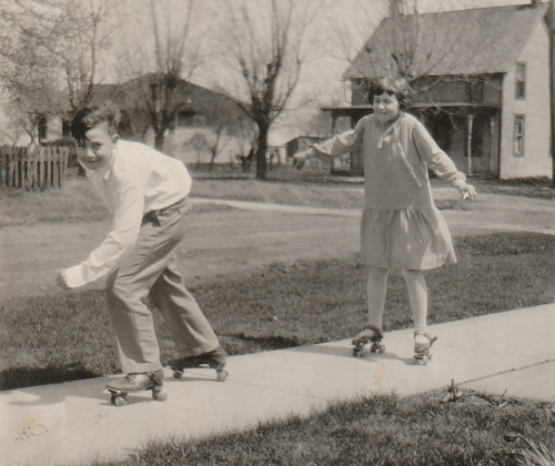  “Strap-On Metal Roller Skates” - Snapshots, c. 1920s.