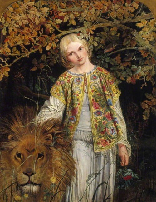 Una and the Lion by William Bell Scott, 1860