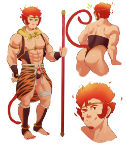 zokuman:  @grandmage asked me to post the design of my monkey king i did for the lunar new year so here it is~added some stuff here and there lol