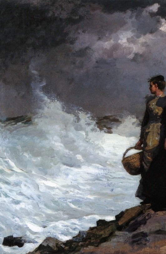 tail-feathers: Winslow Homer | Watching the Breakers, 1891 (detail) 