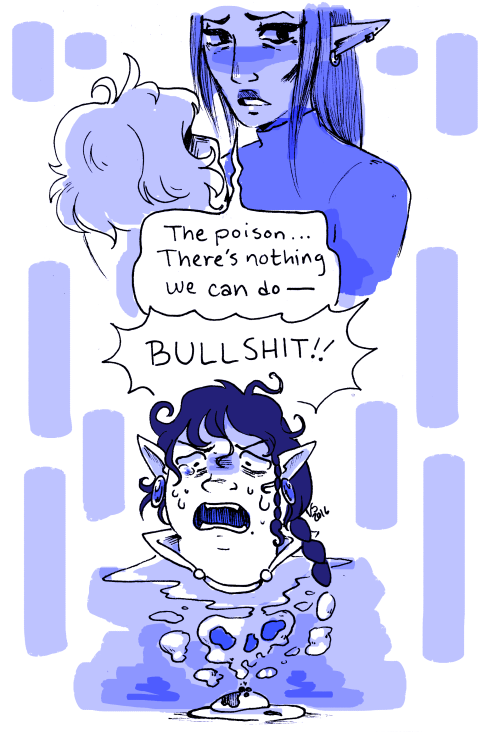 sicklydoodles:To balance out the dumb comic, here’s a SAD ONE, HAHsome spoilers in the mix[image des