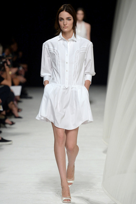Label:  Nina Ricci  Fashion Show:  Spring/Summer 2014 in Milan  Models:  Zuzanna Bijoch, Julia Frauc