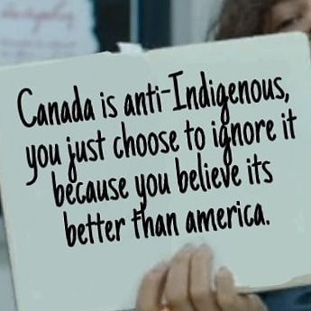 wynter-skye:  cookingwithroxy:silverscreenx:theun–sj:blackqueerblog:    Americans lecturing Canadians on the natives is much more hilarious than Canadians lecturing Americans on their shit, like the US was better somehow I wanna disagree  Ironically,